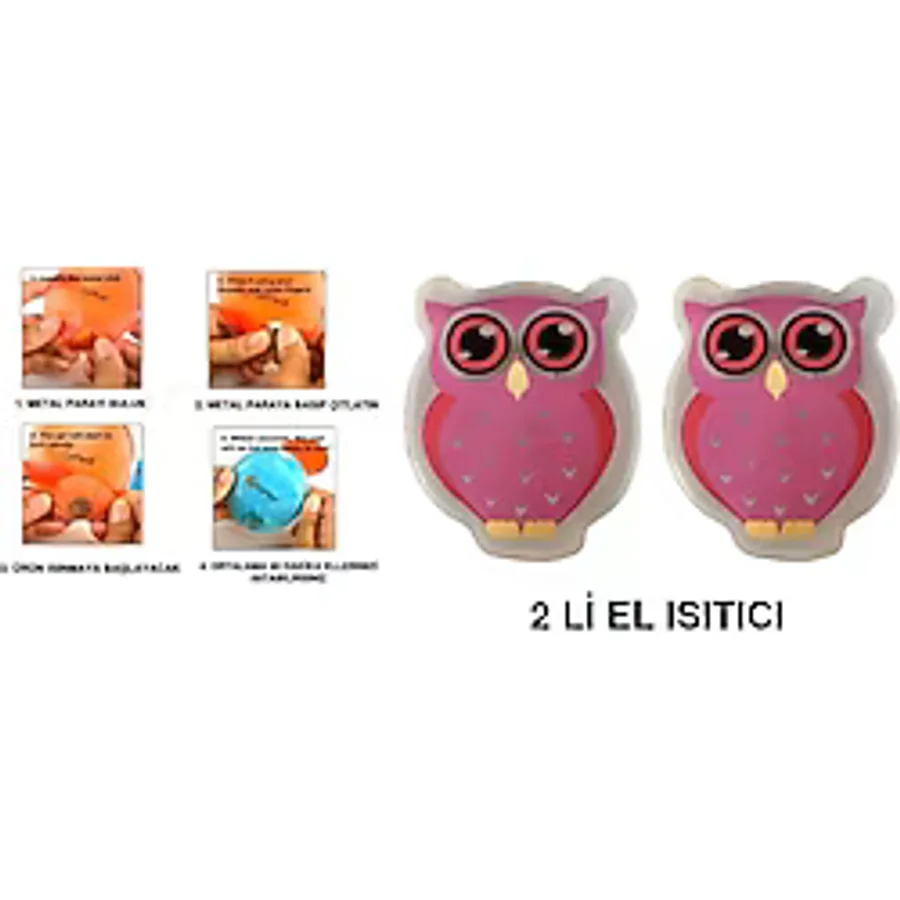 Bosphorus PEMBE BAYKUŞ CEP SOBASI,EL ISITICI,2 ADET SICAK SU TORBASI PVC 9cm