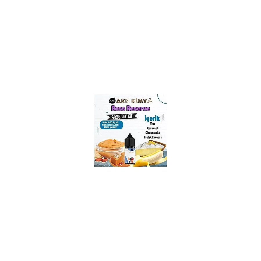 Boss Reserve Cutwood Yoğun Dıy Kit Muz Karamel Kek Gıda Aroması %25 Oranda Aroma İçerir (Hazır Değildir )