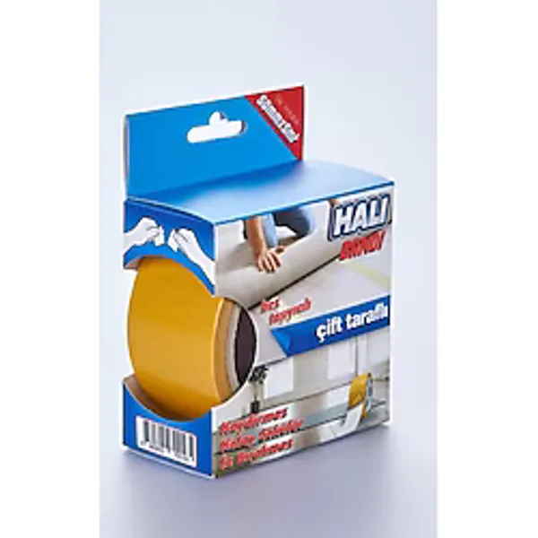 Boss Tape Halı Yapıştırma Bandı 50 mm x 5 M Çift Taraflı Kaydırmaz Bez Yapısı ile Kolay Uygulama