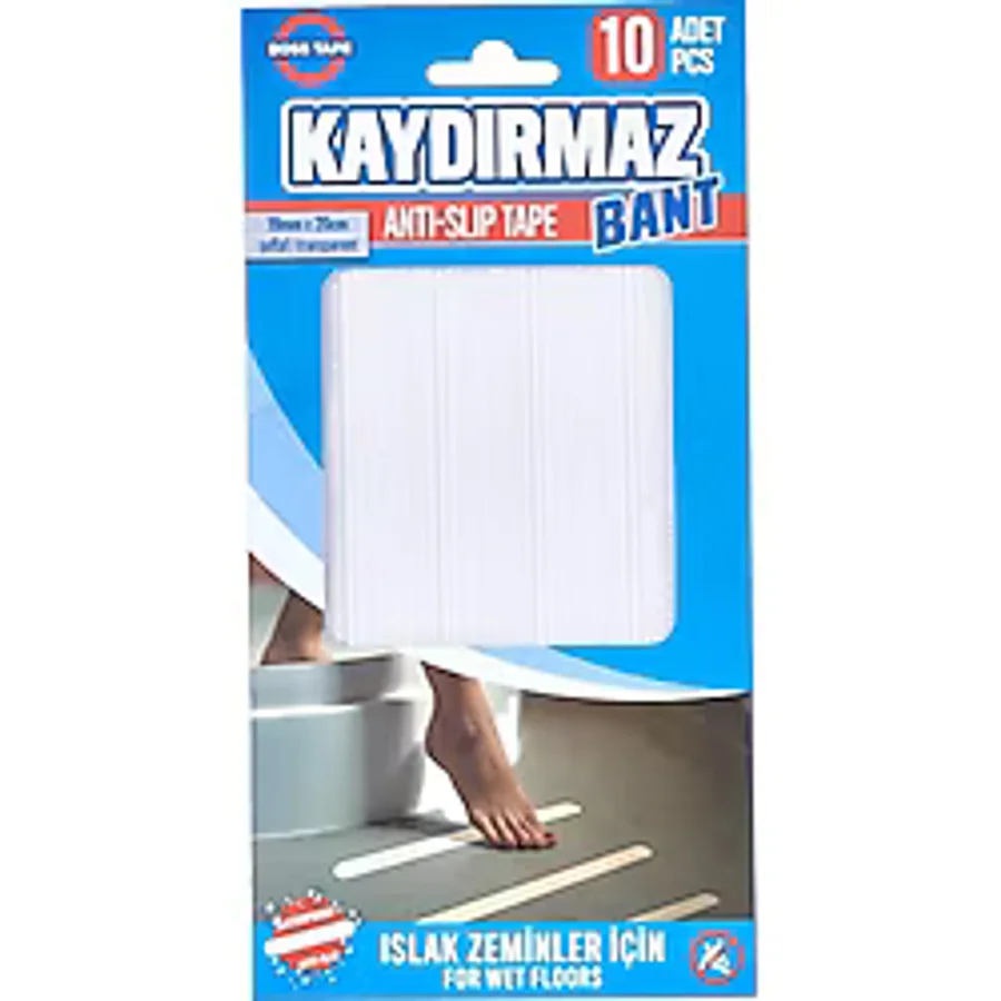 Bosstape Küvet Banyo Islak Zemin Yer Kaydırmaz Bant 19 Mm X 20 Cm
