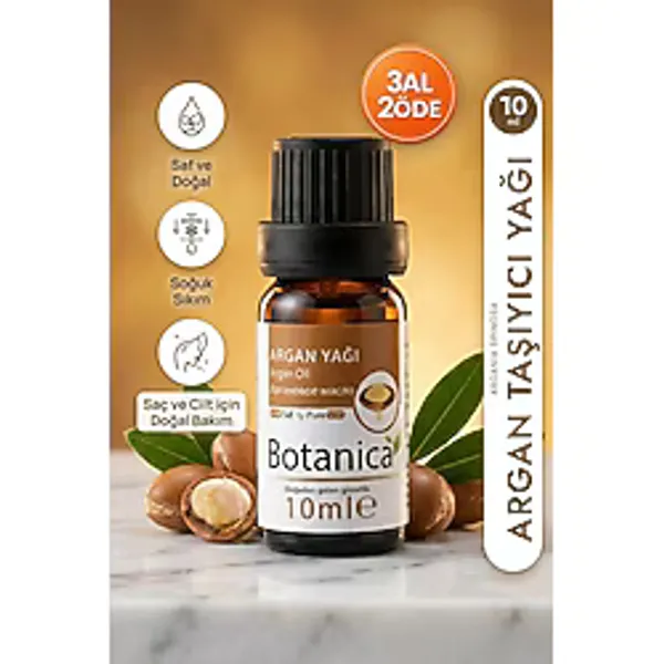Botanica Argan Yağı Soğuk Sıkım %100 Saf Kırık Uç Onarıcı Saç Parlaklaştırıcı 10 ml Pura Morena