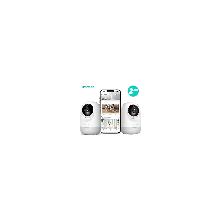 Botslab 360+ C211 2K Pro Mini Bundle WiFi 360° Akıllı Güvenlik Kamerası Seti Bebek Monitörü Evcil Hayvan Kamerası İç Mekan Kamerası IP Kamera 2'Li Paket (Distribütör Garantili)
