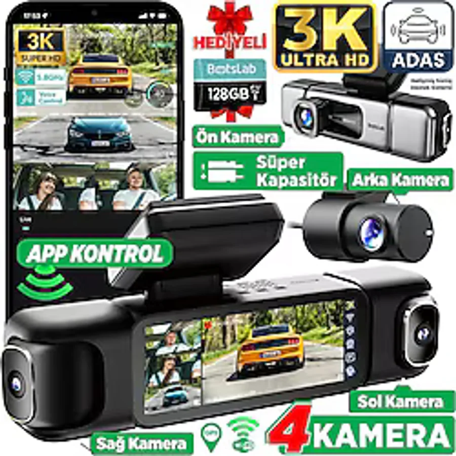 Botslab 360+ G980H Pro 4 Kameralı Araç Kamerası Seti