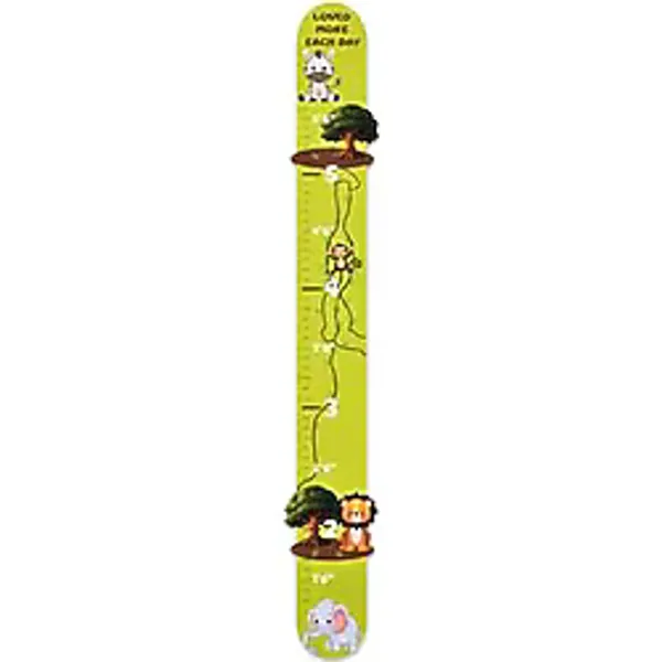 Boule De Petite Jungle Safari Premium Ahşap Çocuk Boy Ölçüm Cetveli - Yeşil
