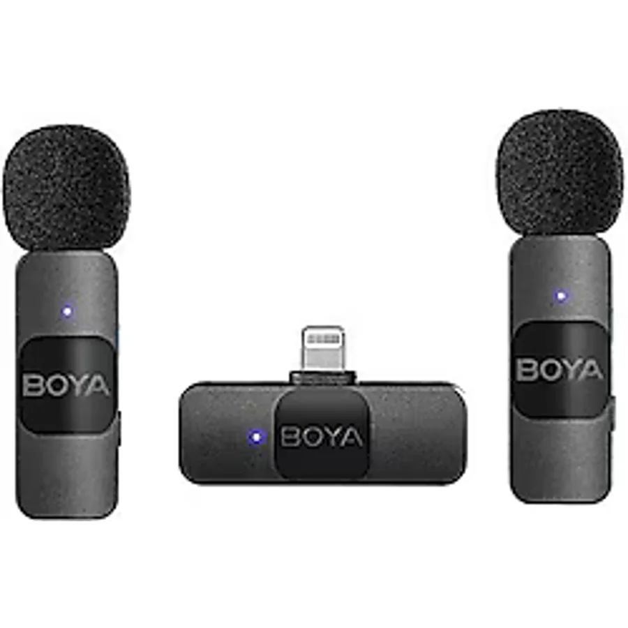 Boya BY-V2 2'li Kablosuz Lightning Yaka Mikrofonu
