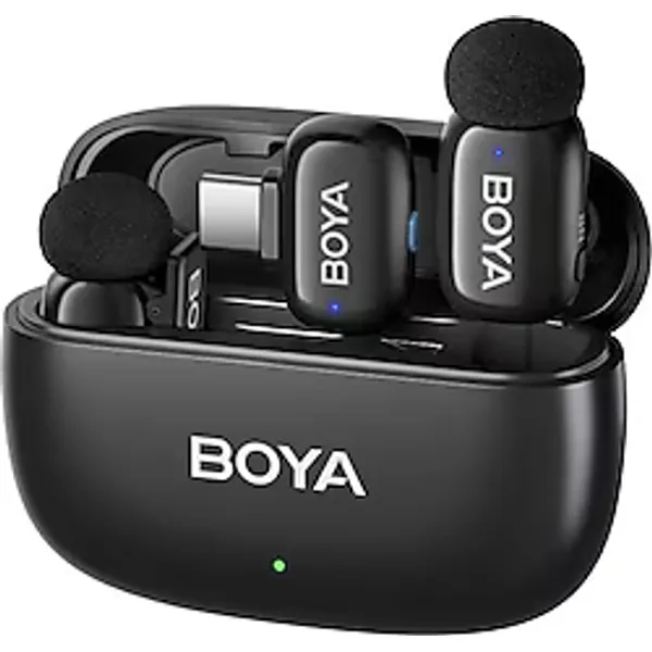 Boya Mini 2 AI Type-C Mat Siyah Kablosuz Yaka Mikrofonu