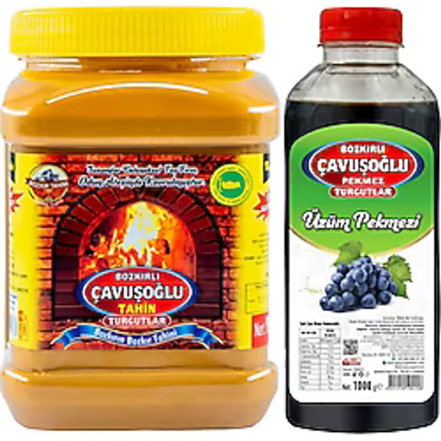 Bozkırlı Çavuşoğlu Tahin Kepeksiz 930 Gr + Çavuşoğlu Üzüm Pekmezi 1000 Gr