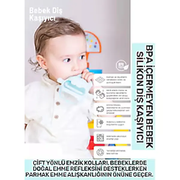 Bpa İçermeyen Yumuşak Diş Çıkarma Dönemi Kaşıma Karşıtı Eğlenceli Güvenli Bebek Silikon Diş Kaşıyıcı