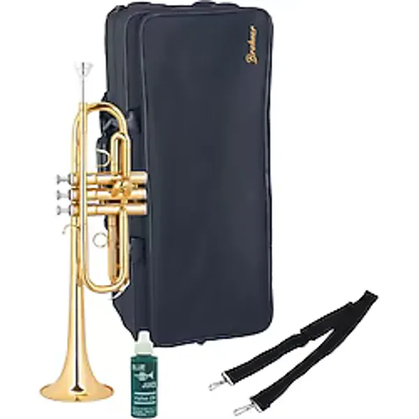 Brahner Btr-X100 Si Bemol (Bb) Trompet Altın Cilalı