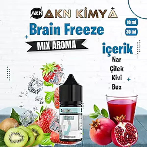 Brain Freeze Naked Mix Aroma Nar Çilek Kiwi Buz Gıda Aroması 10 ml