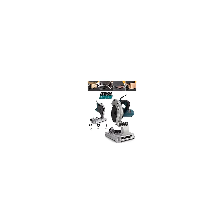 Branzeg 1300W Bakır Sargılı Metal Şanzıman 185 mm Profil Metal Demir Kesme Makinası