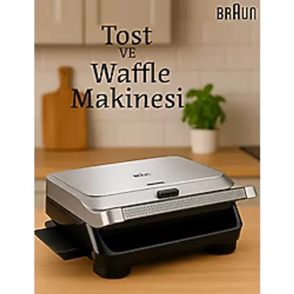Braun SnackMaker 5 Çift Taraflı Sandviç ve Waffle Makinesi, Yapışmaz Yüzey