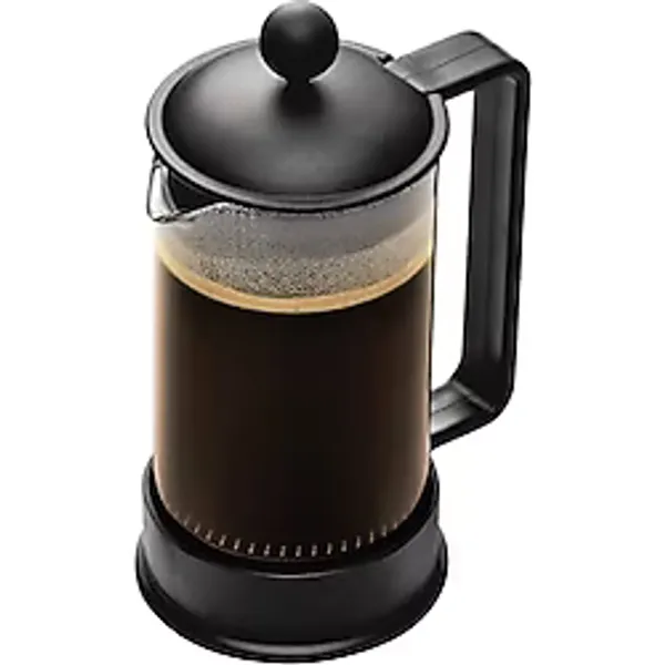Brazıl Kahve Demleme Aparatı (French Press Sistemi, Sabit Paslanmaz Çelik Filtre, 0,35 Litre) Siyah - Standart - Renkli