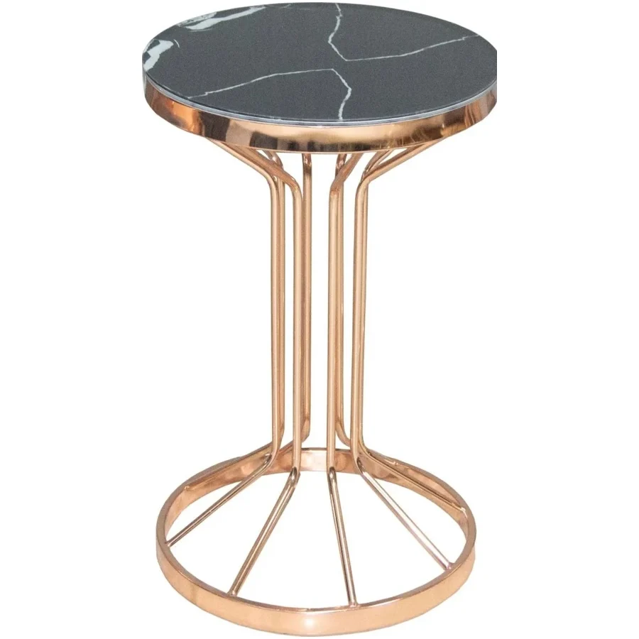 Brc 17883 Bufalo FİSKOS Siyah Mermer Desen Metal Rose Bakır Renk Kaplama El yapım