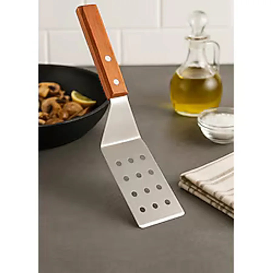 BRE HOME Ahşap saplı paslanmaz çelik kek pasta mangal spatulası