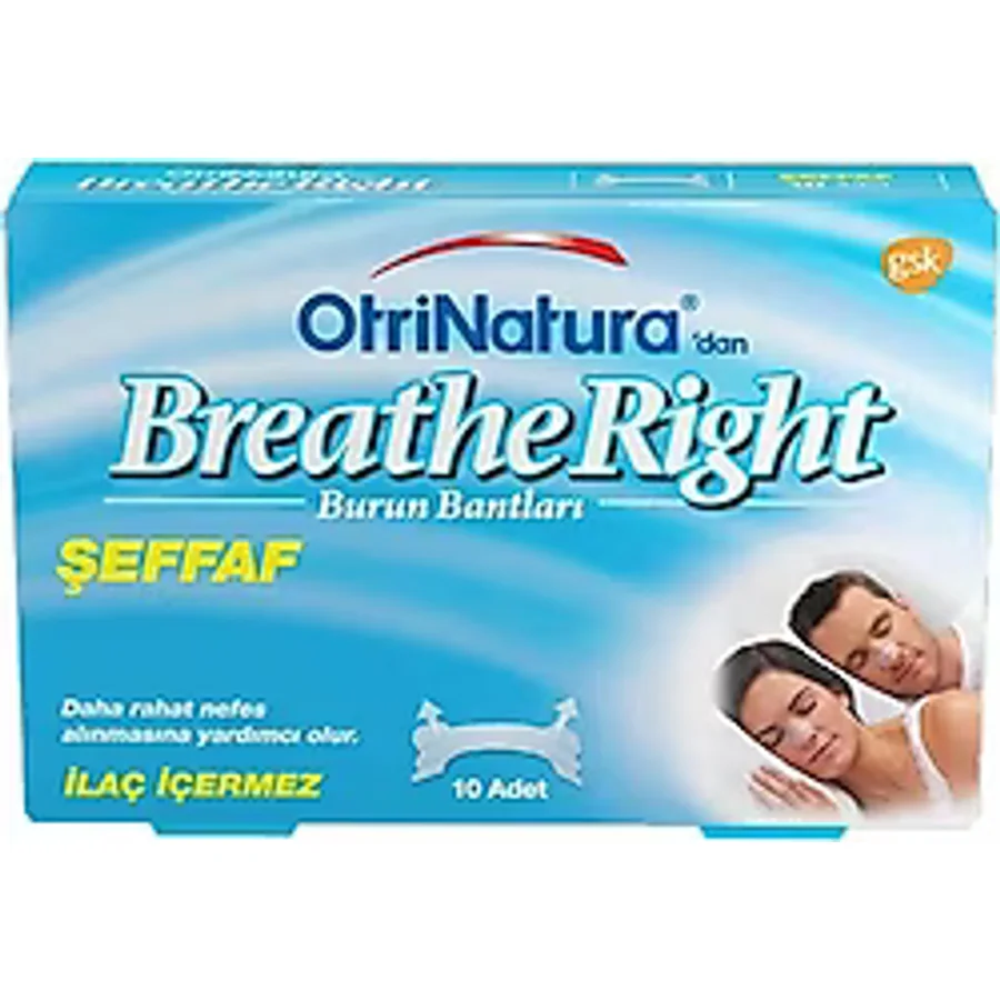 Breathe Right Burun Bandı Hassas Ciltler Şeffaf Normal Boy 10'lu