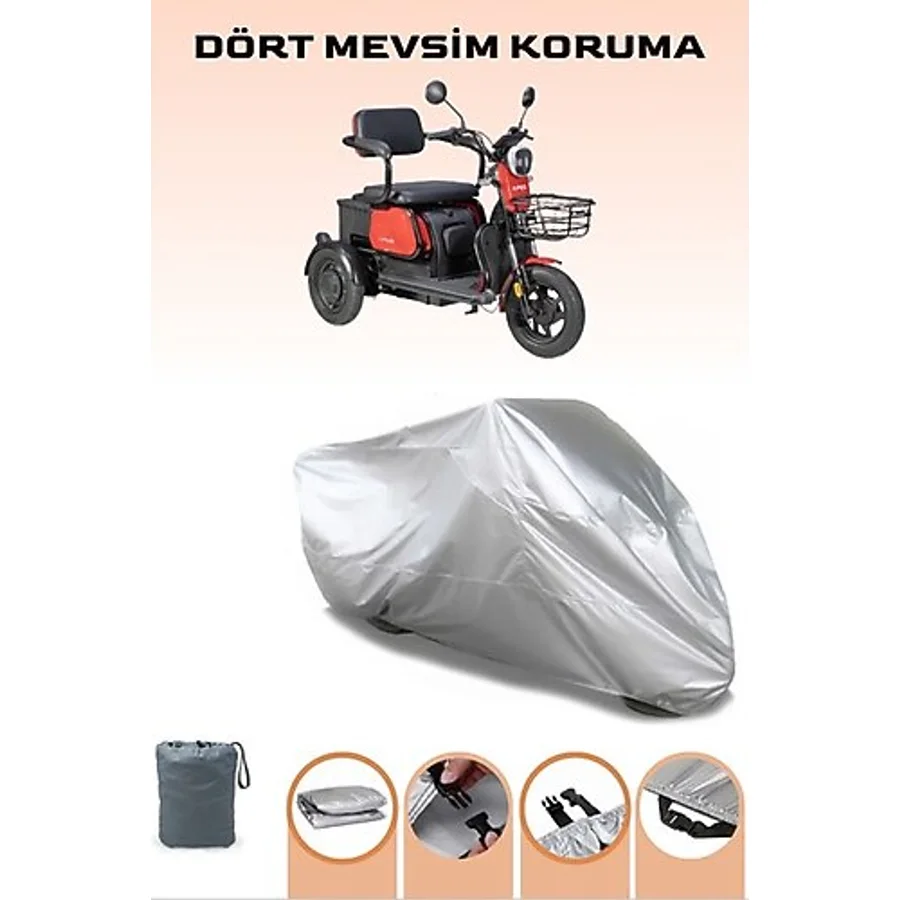 Breen Gri Apec Apm2 3tekerlekli Motor Brandası Koruma Örtüsü