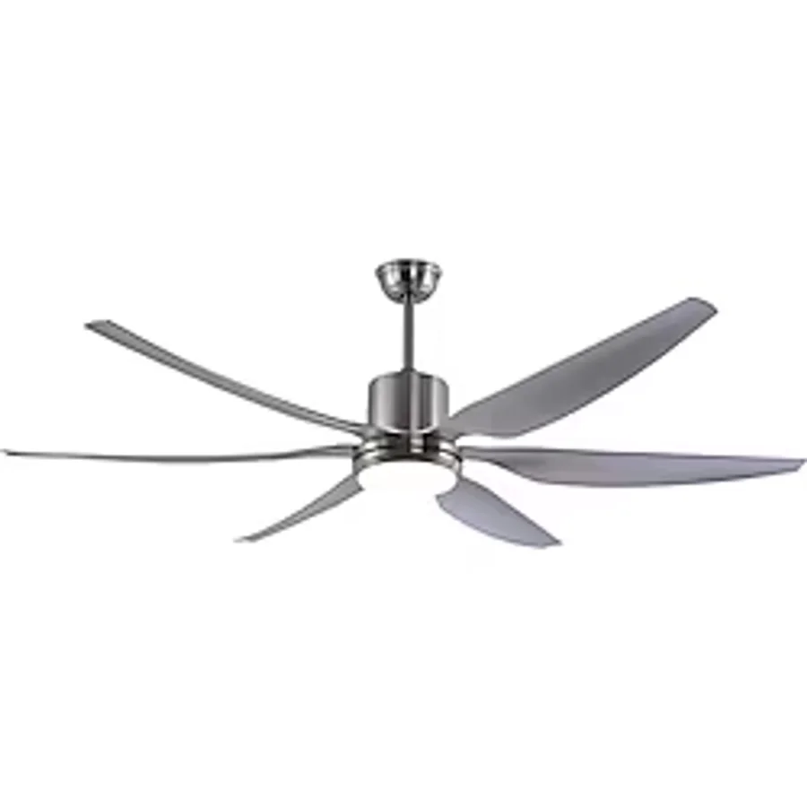 Breeze - Alaçatı Dc Motor Mat Nikel - 168 Cm. Aydınlatmalı Ve Uzaktan Kumandalı Aydınlatmalı Tavan Vantilatörü