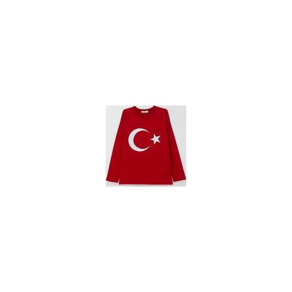 Breeze Erkek Çocuk Türk Bayraklı Body 8-14 Yaş, Kırmızı