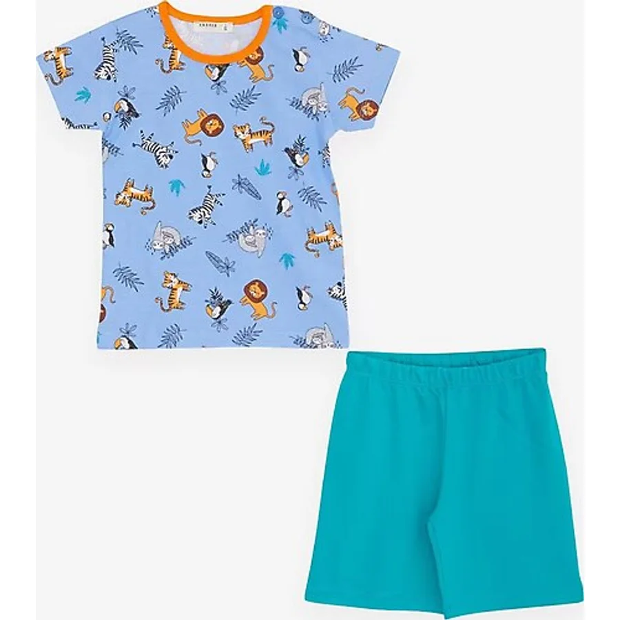 Breeze Gırls & Boys Erkek Bebek Pijama Takimi Hayvanlar Alemi Temali 9 Ay-3 Yas, Mavi