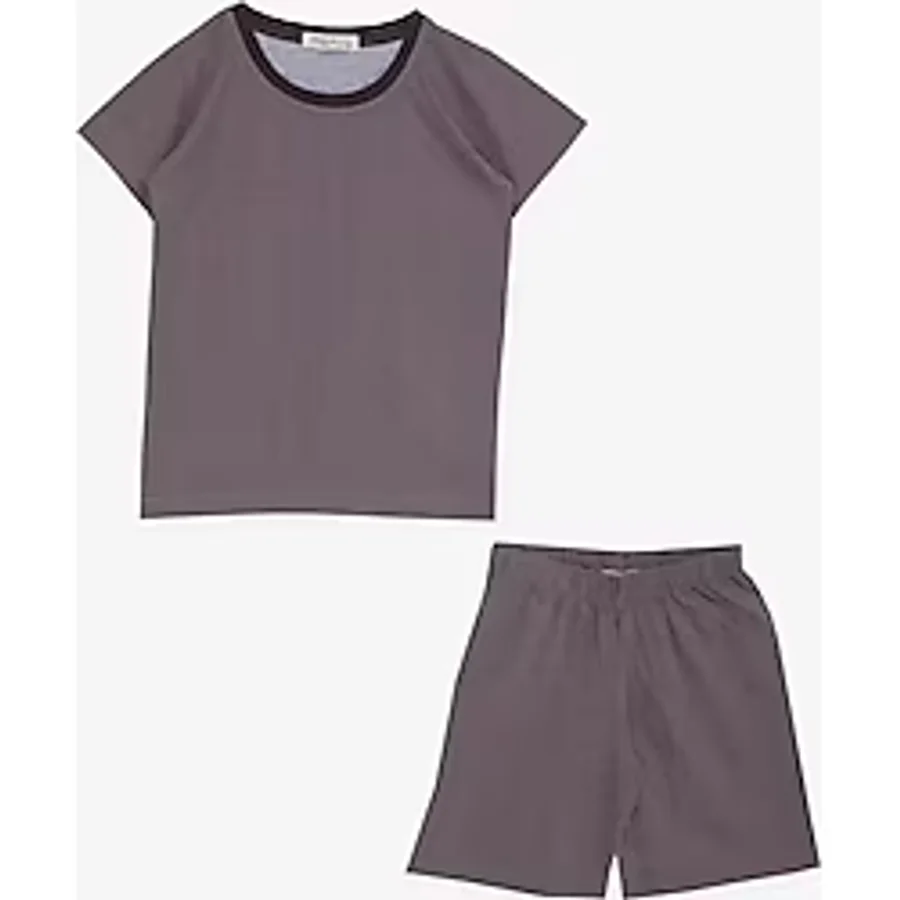 BREEZE GİRLS & BOYS Erkek Bebek Şortlu Pijama Takımı Gülenyüz Meşe Palamutu Desenli 9 Ay-3 Yaş, Vizon