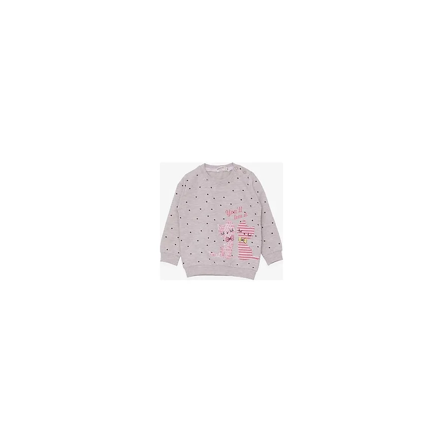Breeze Kız Bebek Sweatshirt Mutlu Kedicikler
