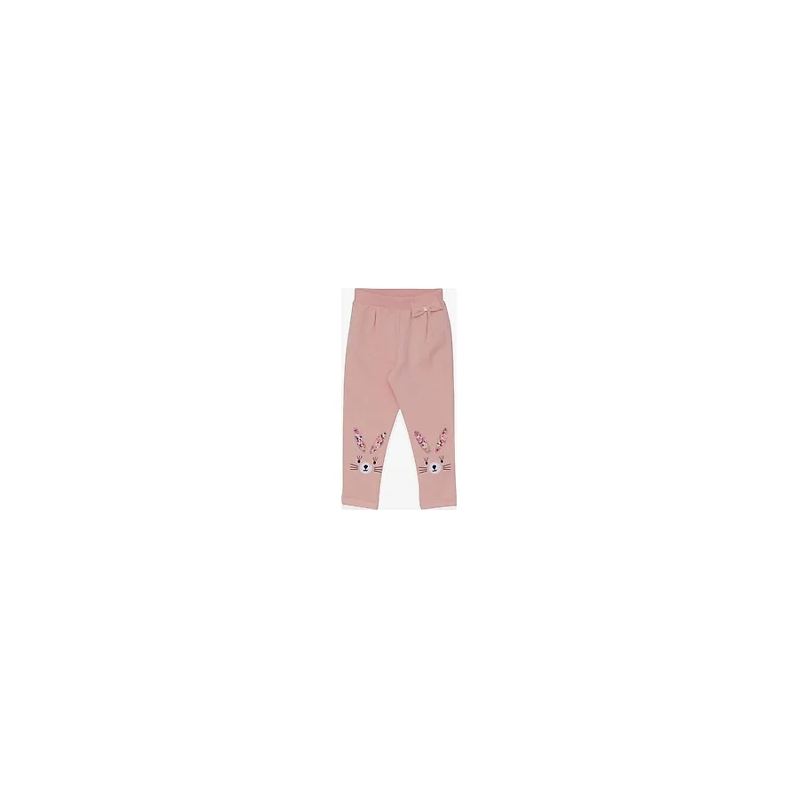 Breeze Kız Bebek Tayt Pantolon Tavşan Nakışlı 9 Ay-3 Yaş, Pudra