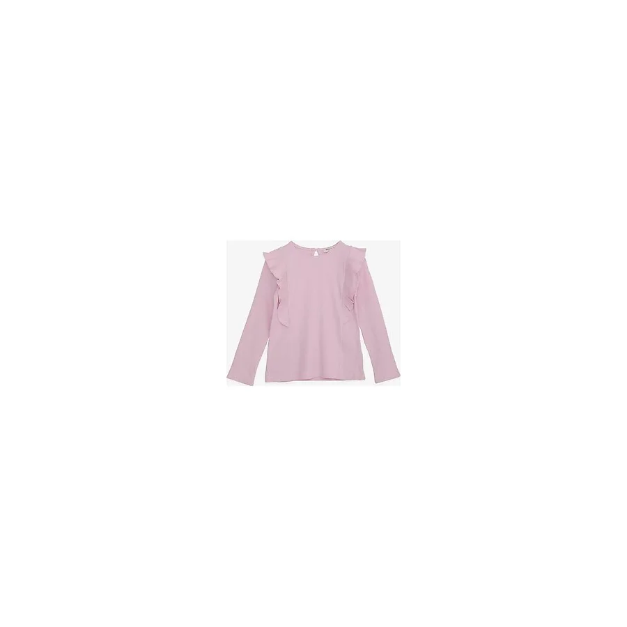 Breeze Kız Çocuk Uzun Kollu Bluz Fırfırlı 4-8 Yaş, Pembe