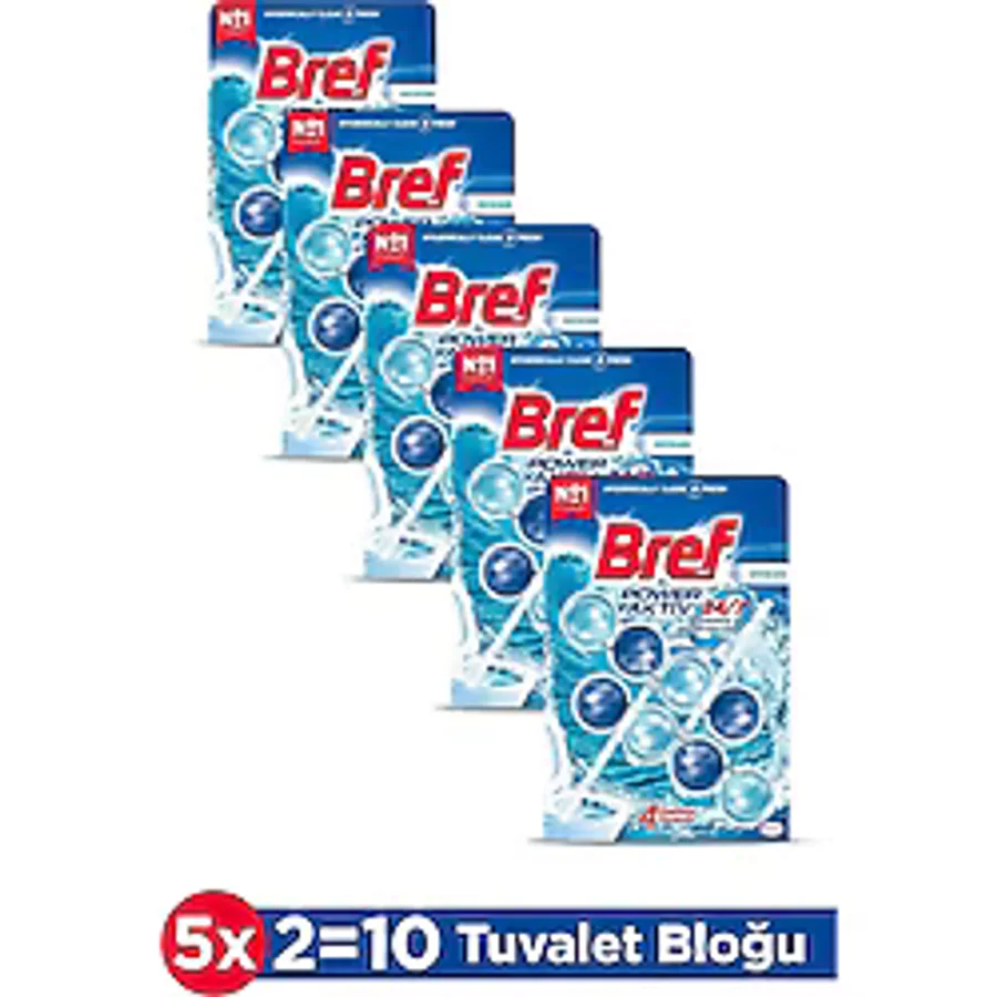 Bref WC Power Aktiv Duopack Katı Tuvalet Bloğu Okyanus 5 x 2'li Paket