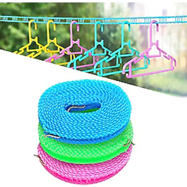 Brelet Kaymaz çamaşır ipi, 3 x 5 m, rüzgar geçirmez, ekstra güçlü, kamp aksesuarı, dış mekan, seyahat çamaşır ipi, mandalsız, bahçe, balkon, duvar, seyahat, tatil ve karavan için