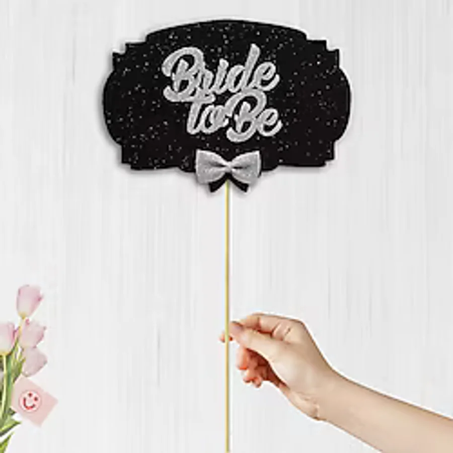 Bride To Be Konuşma Balonu Çubuğu - Siyah & Gümüş
