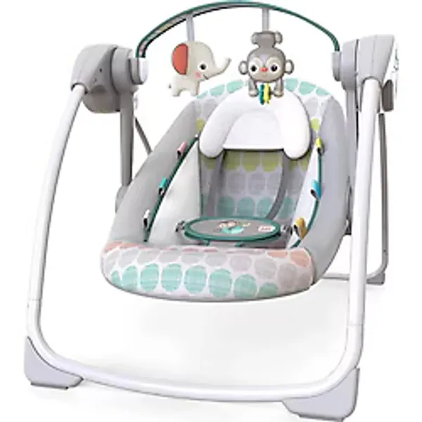 Bright Starts Bebek Salıncağı, Uyarlanabilir Hız, Kumaş Oyuncaklar, Müzik, Çıkarılabilir Oyuncak Bar