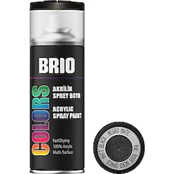 Brio B9005M Akrilik Mat Siyah 400 ml Sprey Boya