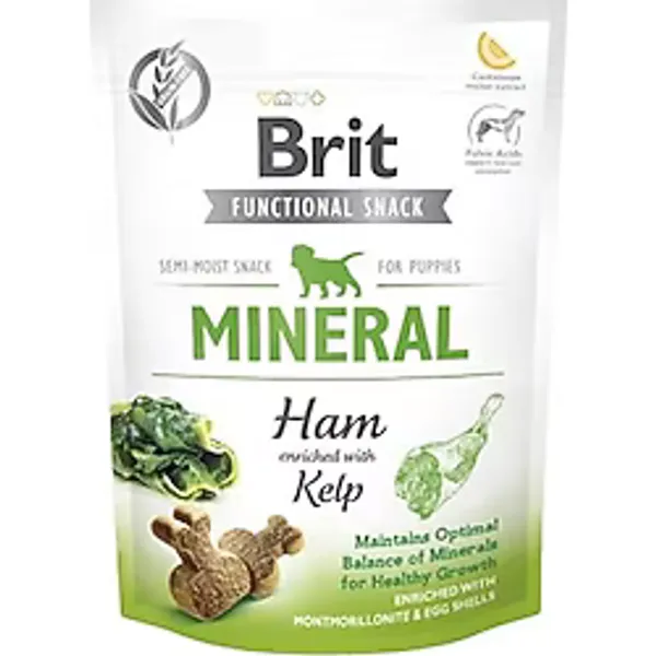 Brit Care Functional Snack Sağlıklı Büyümeyi Desteklemek İçin, Tahılsız, Jambon ve Yosunlu, Fonksiyonel Yavru Köpek Ödülü, 150 G - 0,25 lt