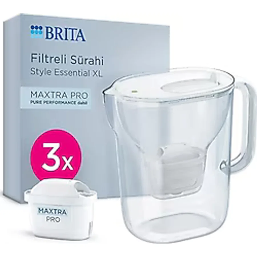 Brita Style Essential XL Beyaz 3.6 lt Pure Performance 3 Filtreli Su Arıtma Sürahisi