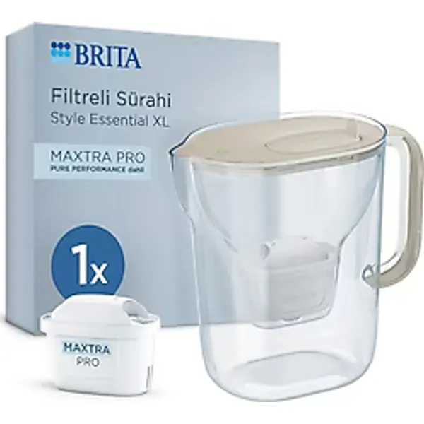 Brita Style Essential XL Kum Beji 3.6 lt Pure Performance Filtreli Su Arıtma Sürahisi