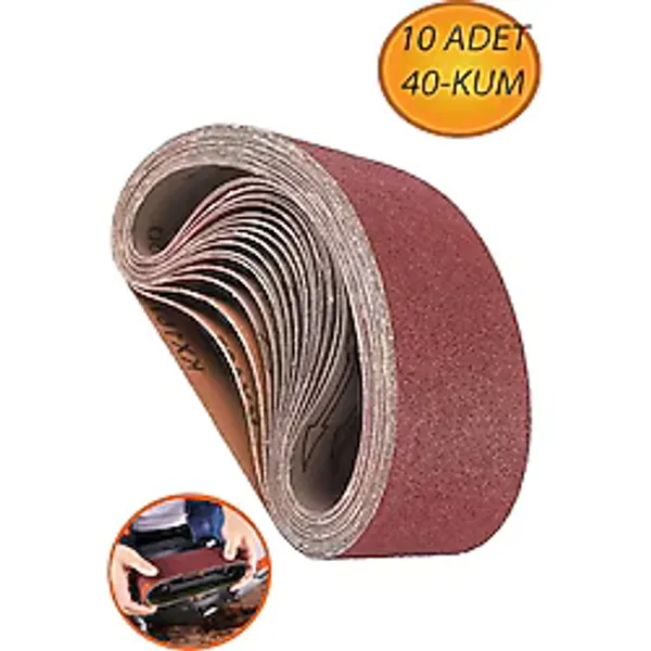 Bro Sonsuz Bant 40 Kum Tank Palet Zımpara Kağıdı 75 X 533 Mm (10 Adet).