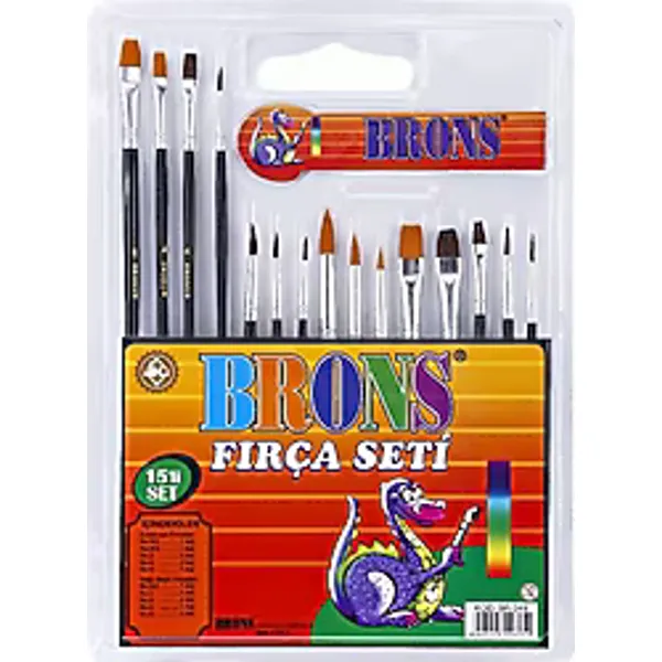 Brons BR-249 15'li Sulu Boya Fırça Seti