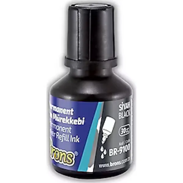 Brons Markör Permanent Kalem Mürekkebi Siyah 30 ml 1 Adet Koli Çuval Kalemi Mürekkebi 1 Adet