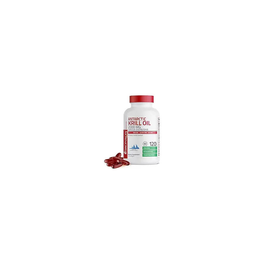 Bronson Antarctic Krill Yağı 2000 Mg - Yüksek Emilimli Omega3, Astaksantin & Fosfolipid Desteği 120 Softjel