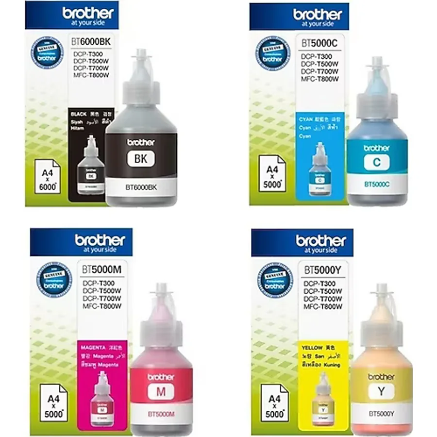 Brother BT-5000 / BT-6000 Siyah Ve Renkli Orjinal Mürekkep Kartuş