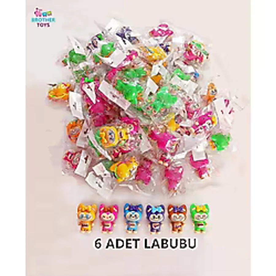 Brother Toys 6 Adet Sürpriz Renkli Labubu Figür Oyuncak Lalubu 9 Cm.