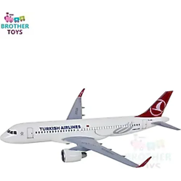 Brother Toys Metal Aksamlı Sesli Işıklı Çekbırak Oyuncak Uçak 15 Cm. - Beyaz
