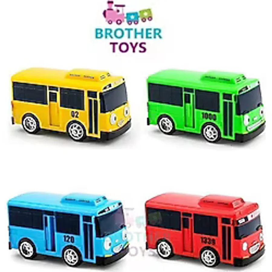Brother Toys Tayo Oyuncak Otobüs 7 cm 4lü Set Çek Bırak Tayobüs Tayo Gani Lani Aogi