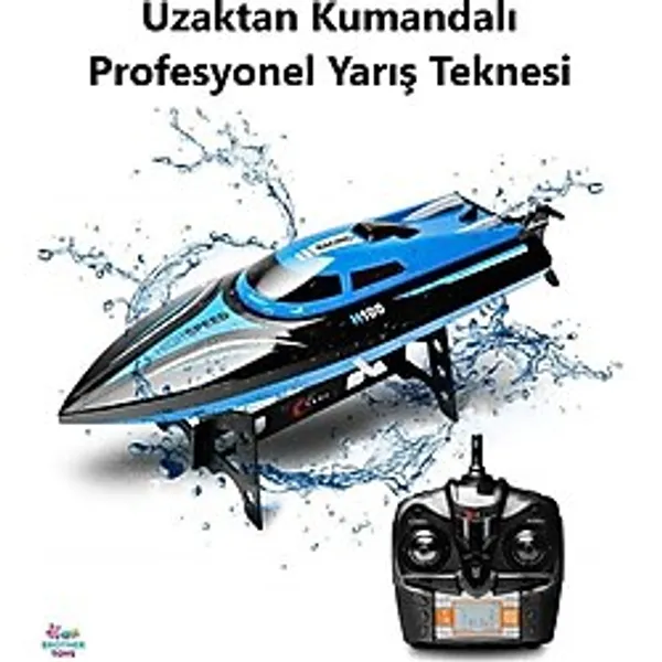 Brother Toys Uzaktan Kumandalı Profesyonel Sürat Teknesi Yarış Tekne 25 Km/h - Mavi