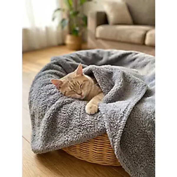 BRT Pet Ultra Yumuşak Welsoft Kedi Köpek Battaniyesi, Gri 80x110