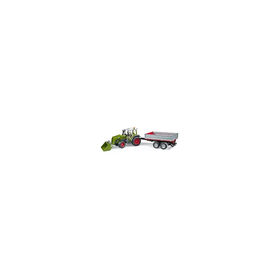 Bruder Fendt Vario 211 Kepçeli Traktör ve Römork Oyuncak Araba 55x13x16 cm ABS Malzeme