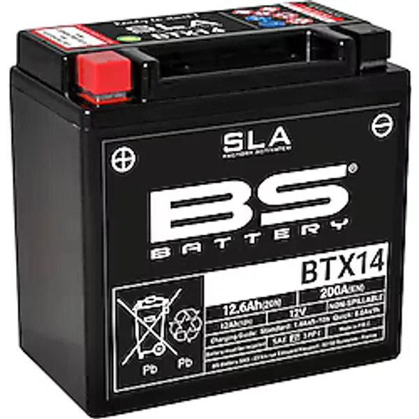 BS BTX14 SLA 12 V 12.6 Ah 200 A EN Motosiklet Aküsü