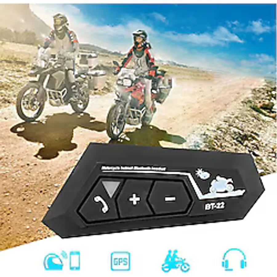 Bt22 Motosiklet Kask Kablosuz Intercom Su Geçirmez 5.0 Bluetooth