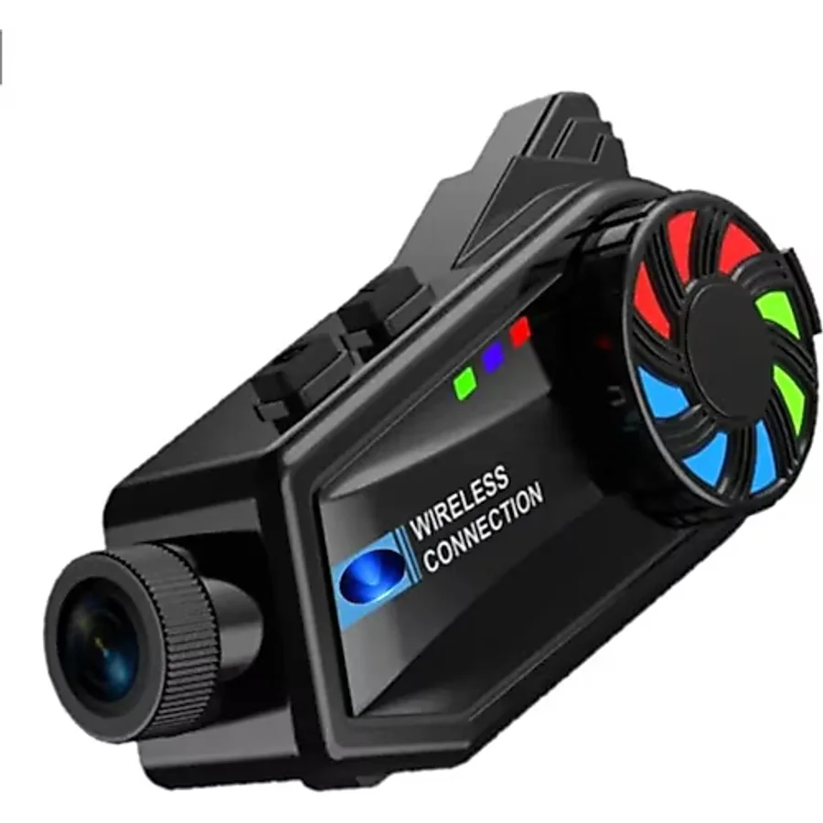 Bt68 Kameralı Intercom Motosiklet Bluetooth Kask Kulaklık Ses Kontrolü 1080p Video Kayıt Interkom